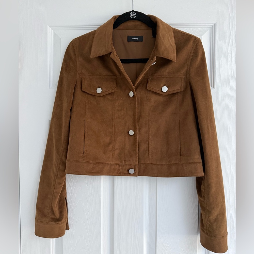 Theory Women's Tan Suede Jacket Size S